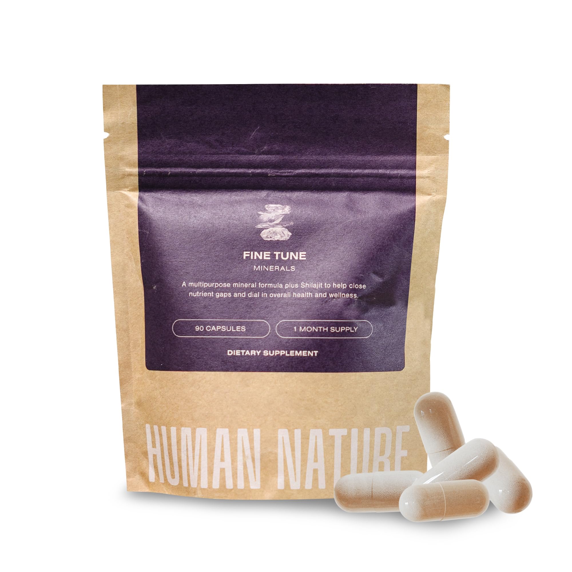 Human Nature Fine Tune bottle front for daily focus and vitality.