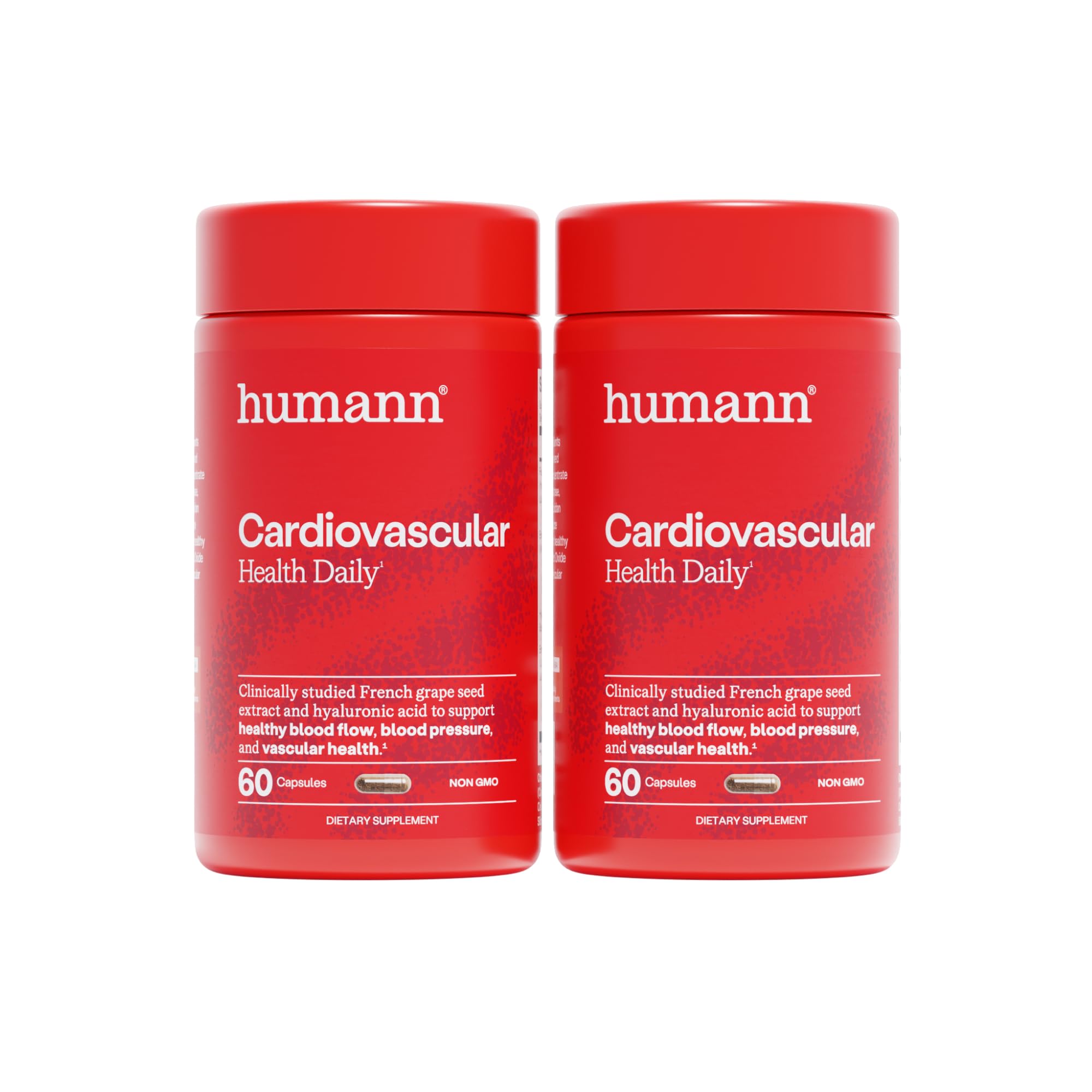 Humann Cardiovascular Health Daily bottle front showing the supplement for daily vascular support.