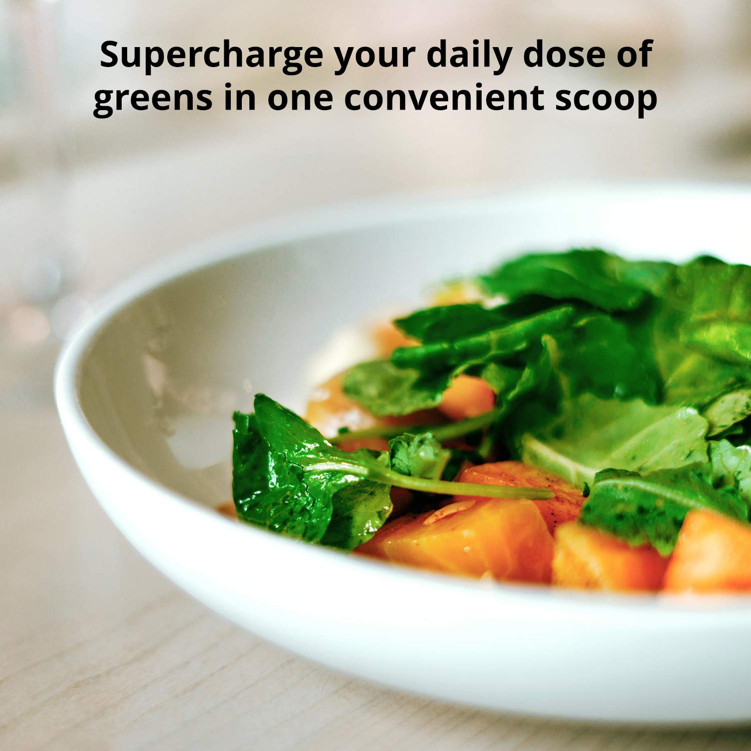 Humann HeartGreens fruit blend with apple, strawberry, and pomegranate adds flavor.