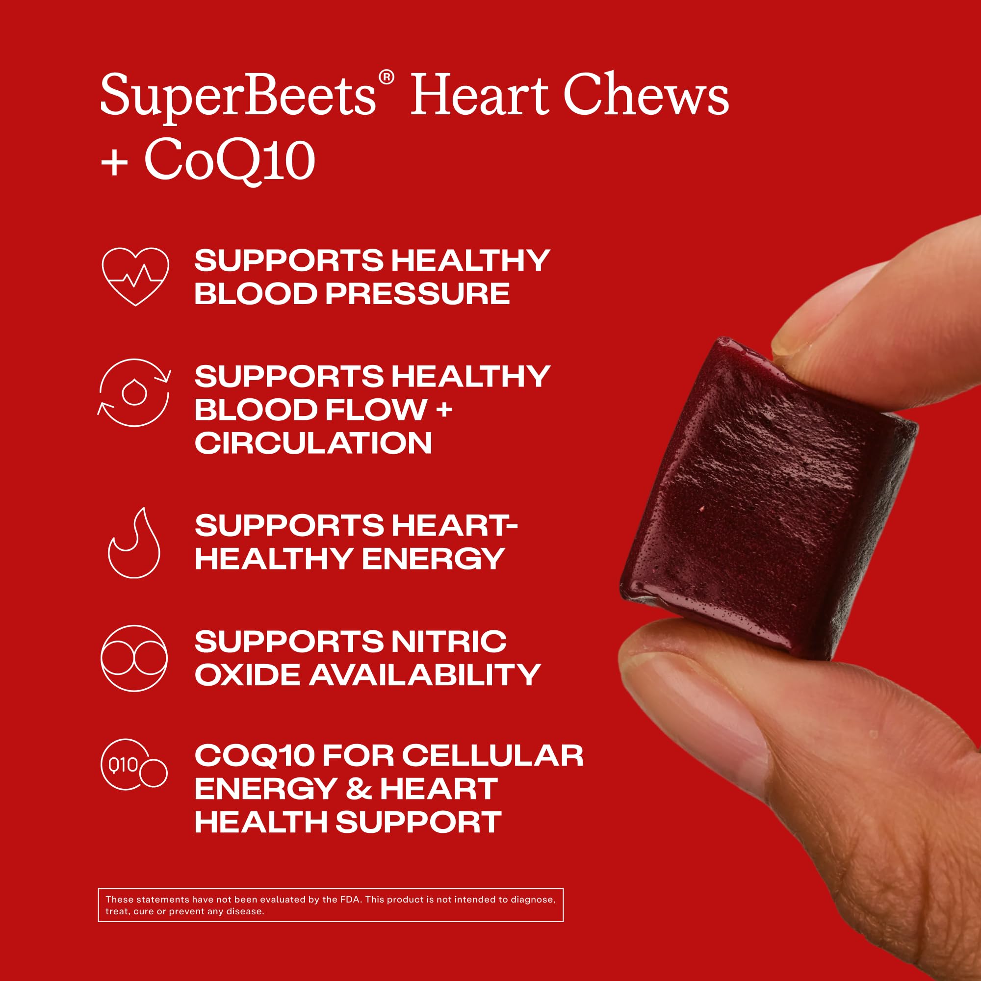 Humann SuperBeets Heart Chews open bottle ready to enjoy.