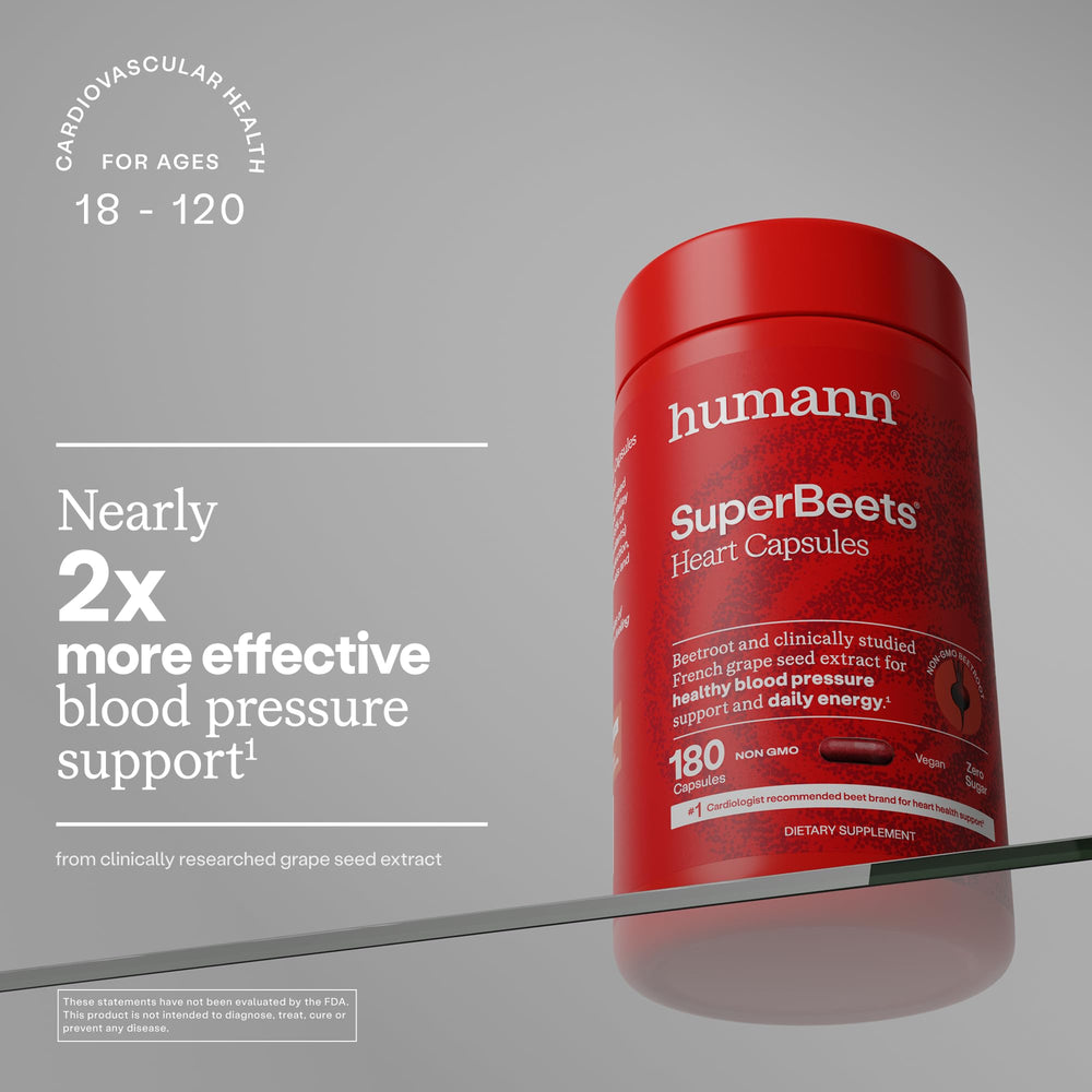 Humann SuperBeets beetroot powder close-up with rich color.