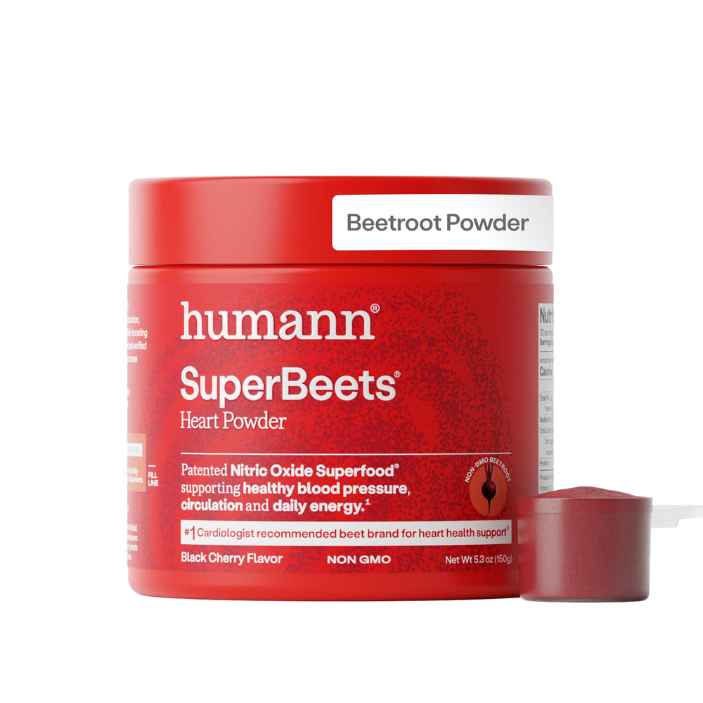 Humann SuperBeets bottle with black cherry flavor for circulation support