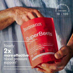 Beet root powder and grape seed extract visuals suggest nitric oxide support potential.