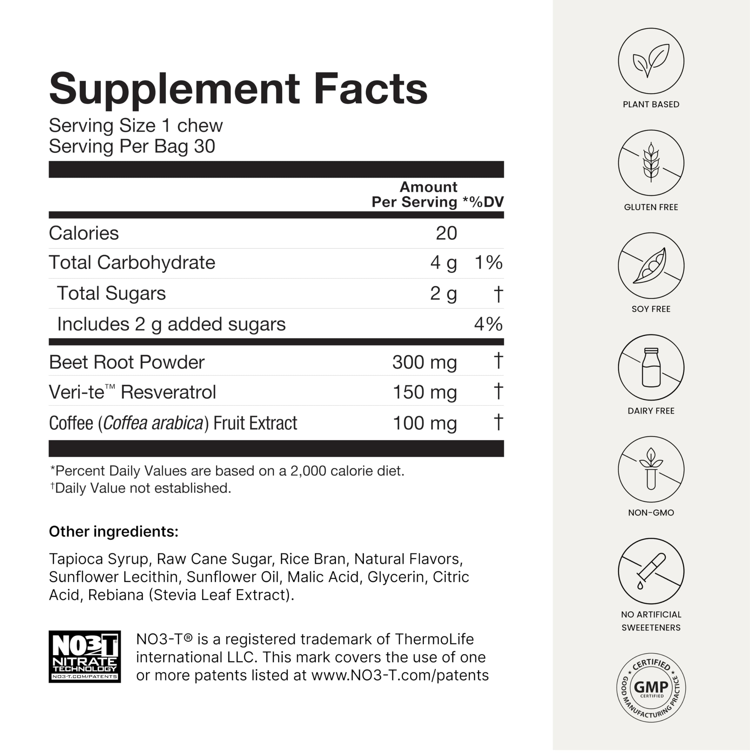 Humann SuperBeets blueberries and pomegranate flavor on label.