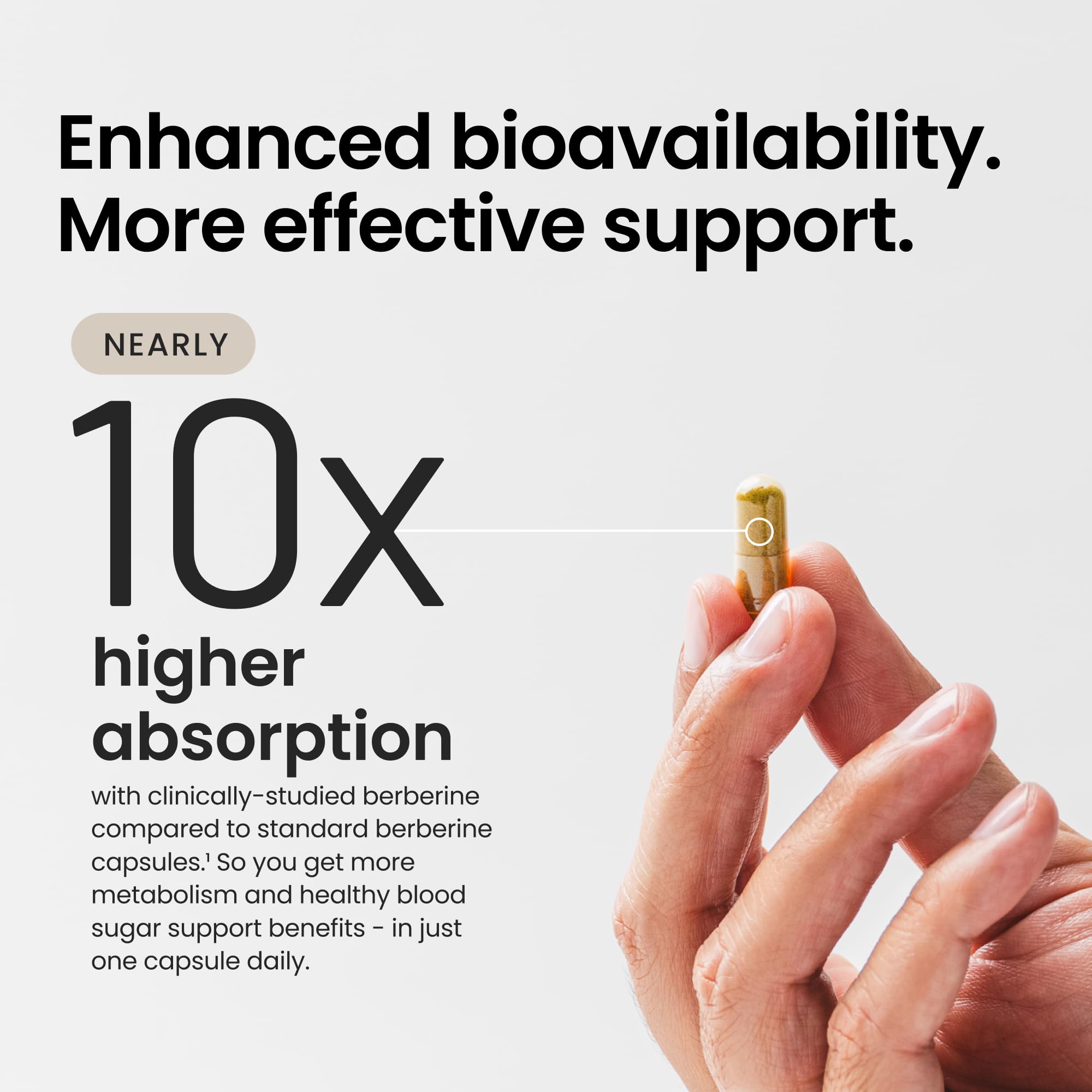 Humann SuperBerine capsules closeup showing easy-to-swallow capsules.