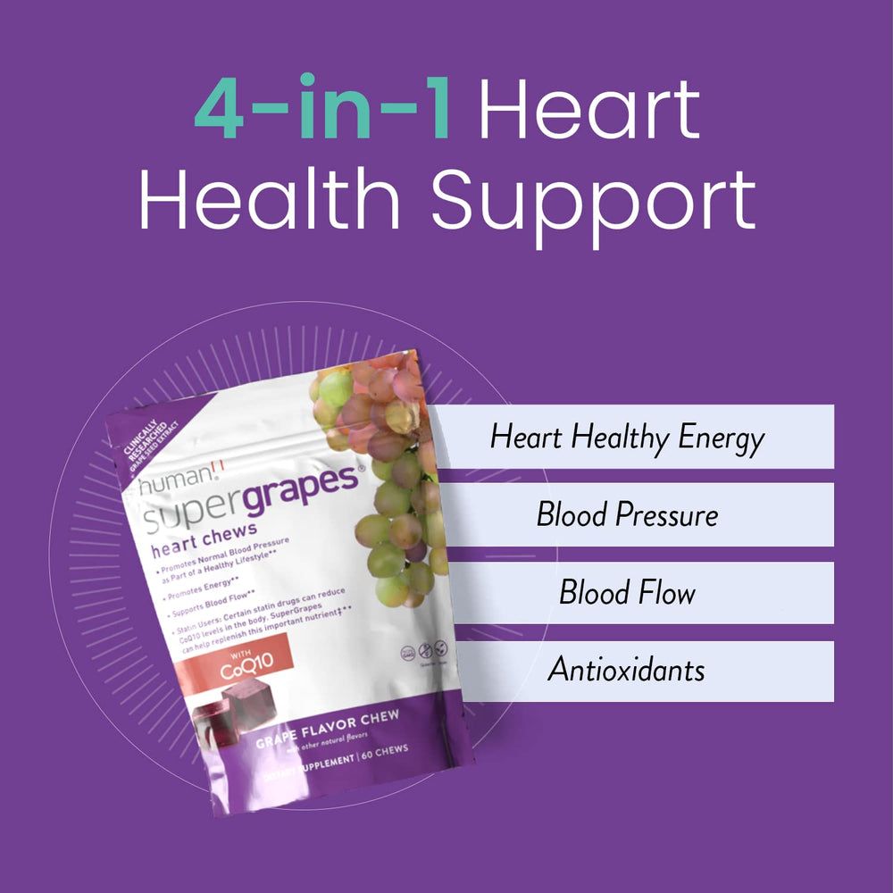 Humann SuperGrapes Chews grape seed extract highlight antioxidant-friendly chew