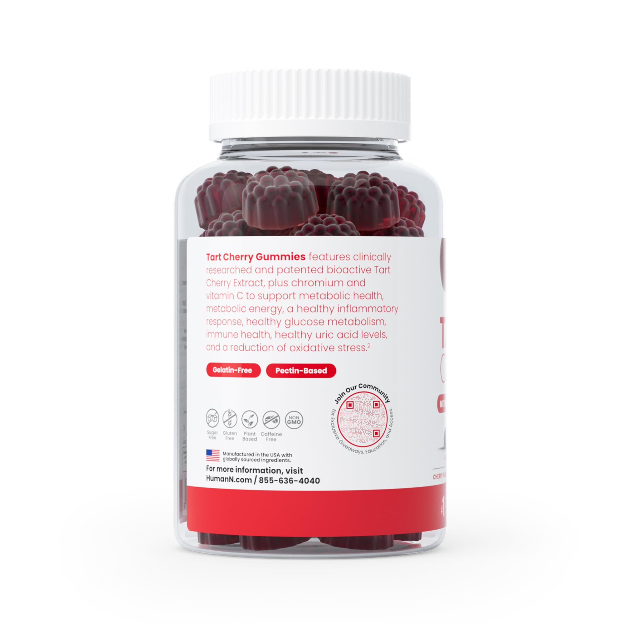 Humann Tart Cherry Gummies vegan, sugar-free, easy chewing texture