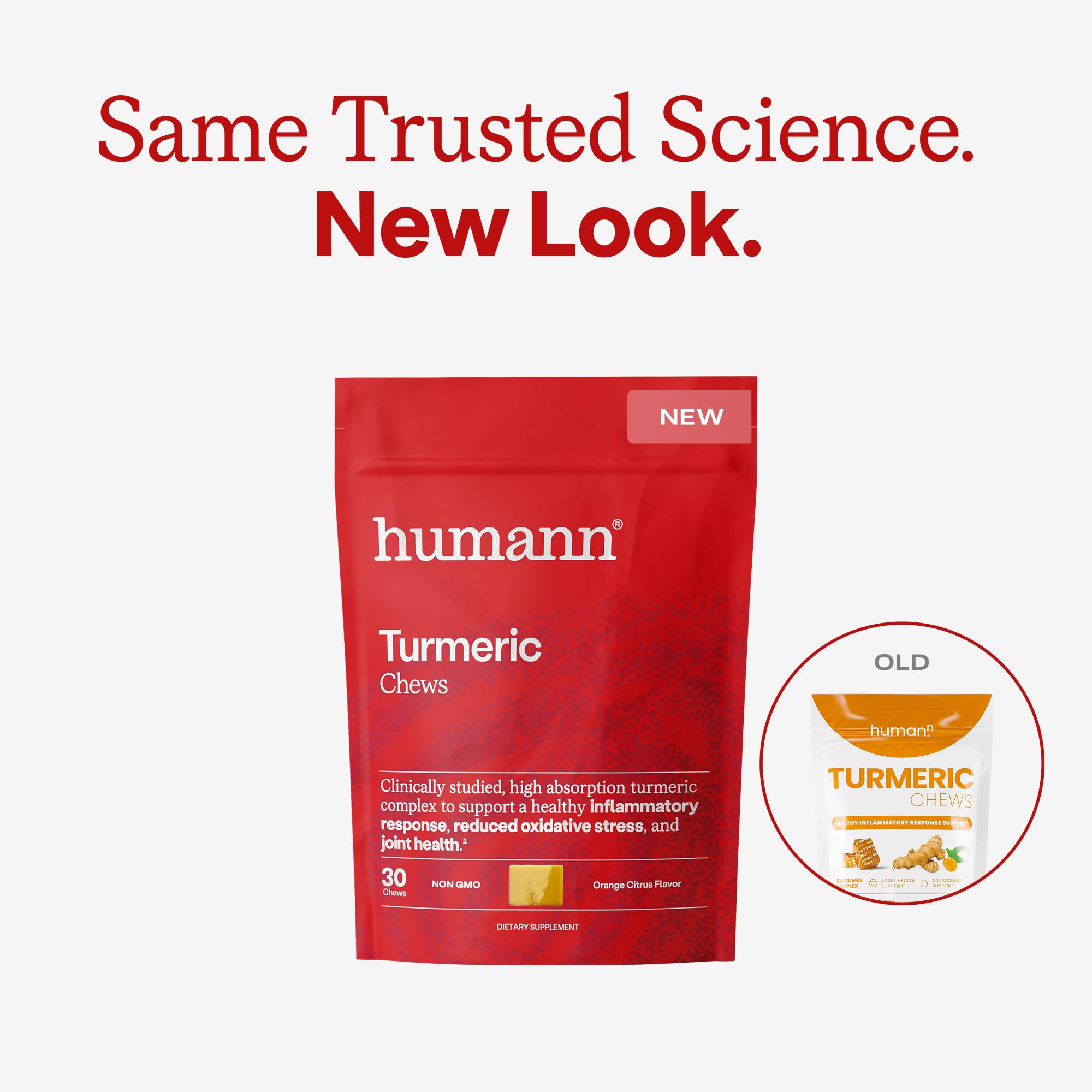 Humann Turmeric Chews close-up of orange chews and flavor