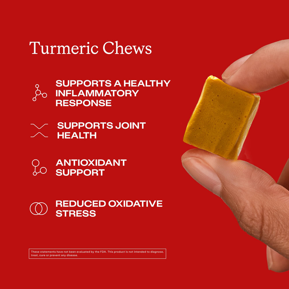 Humann Turmeric Chews orange citrus flavor shot