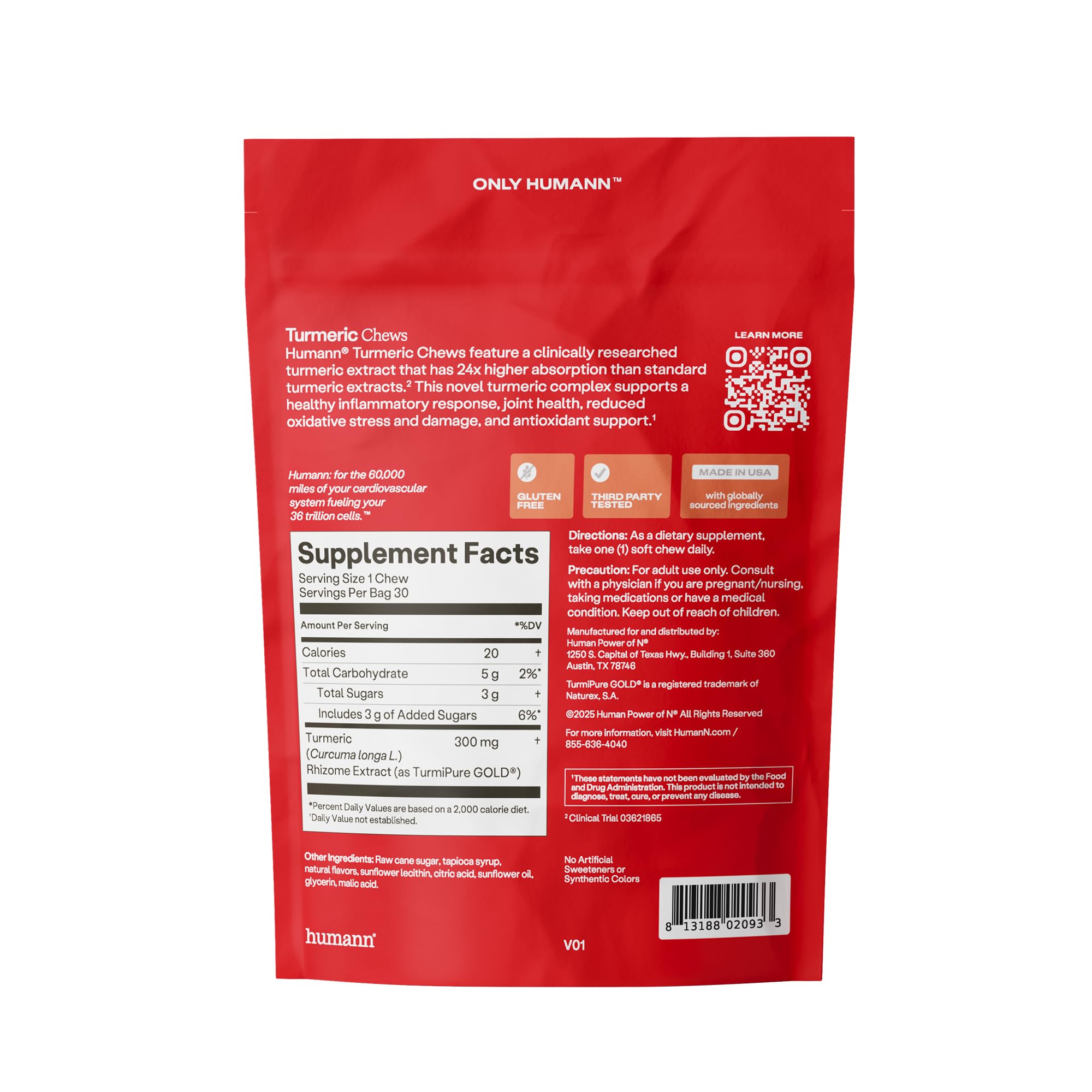 Humann Turmeric Chews pleasant orange aftertaste