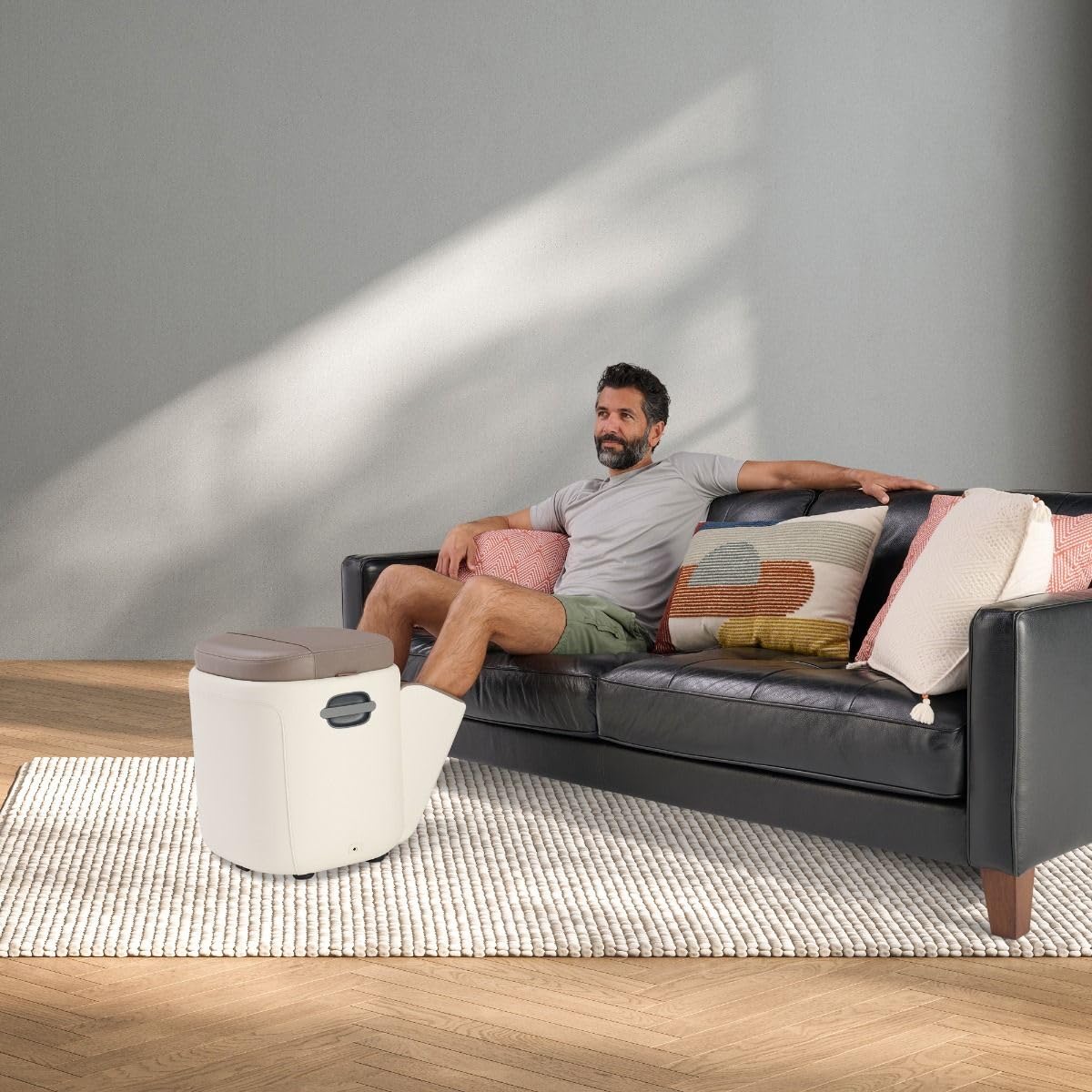Human Touch Reveal ottoman design adds style to recovery sessions.
