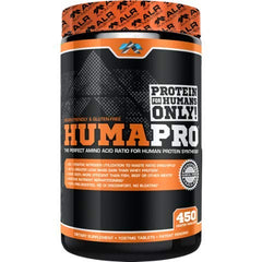 Humapro premium protein tablets bottle front view for daily protein support.