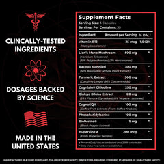 HUMBLEROOTS PERFORMANCE bacopa monnieri label emphasizing long-term brain health.