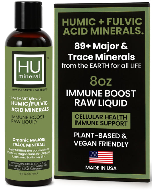 Humineral fulvic acid drops pour into water for quick mineral delivery