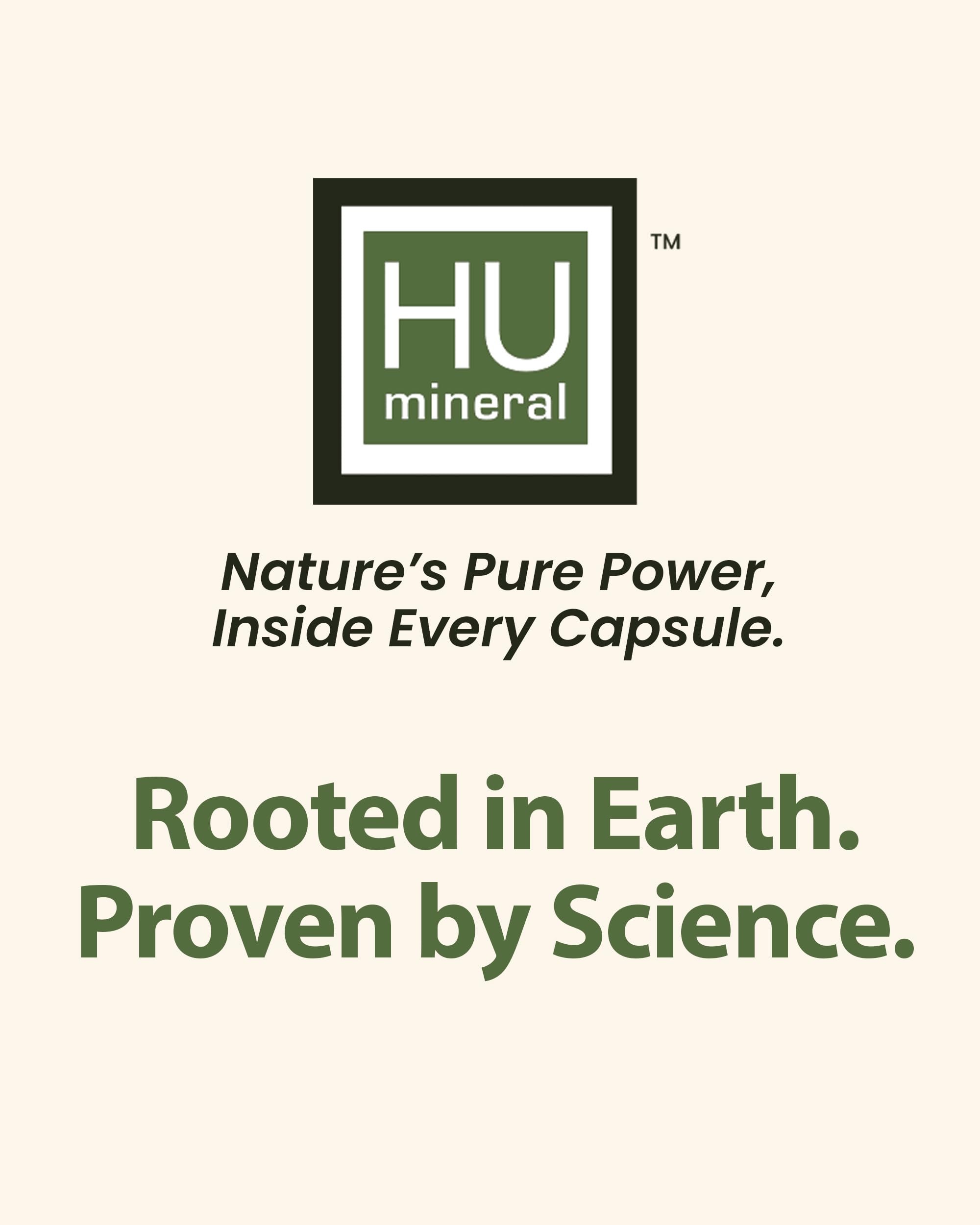 Humineral third-party purity badge on packaging