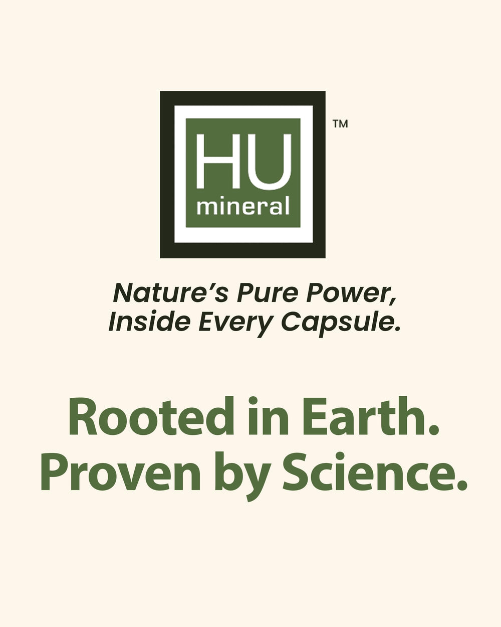 Humineral third-party purity badge on packaging