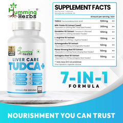 Humming Herbs Tudca bottle label close up showing clean label design