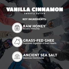 Hunghee vanilla cinnamon pack contents exposure highlights ghee-honey blend