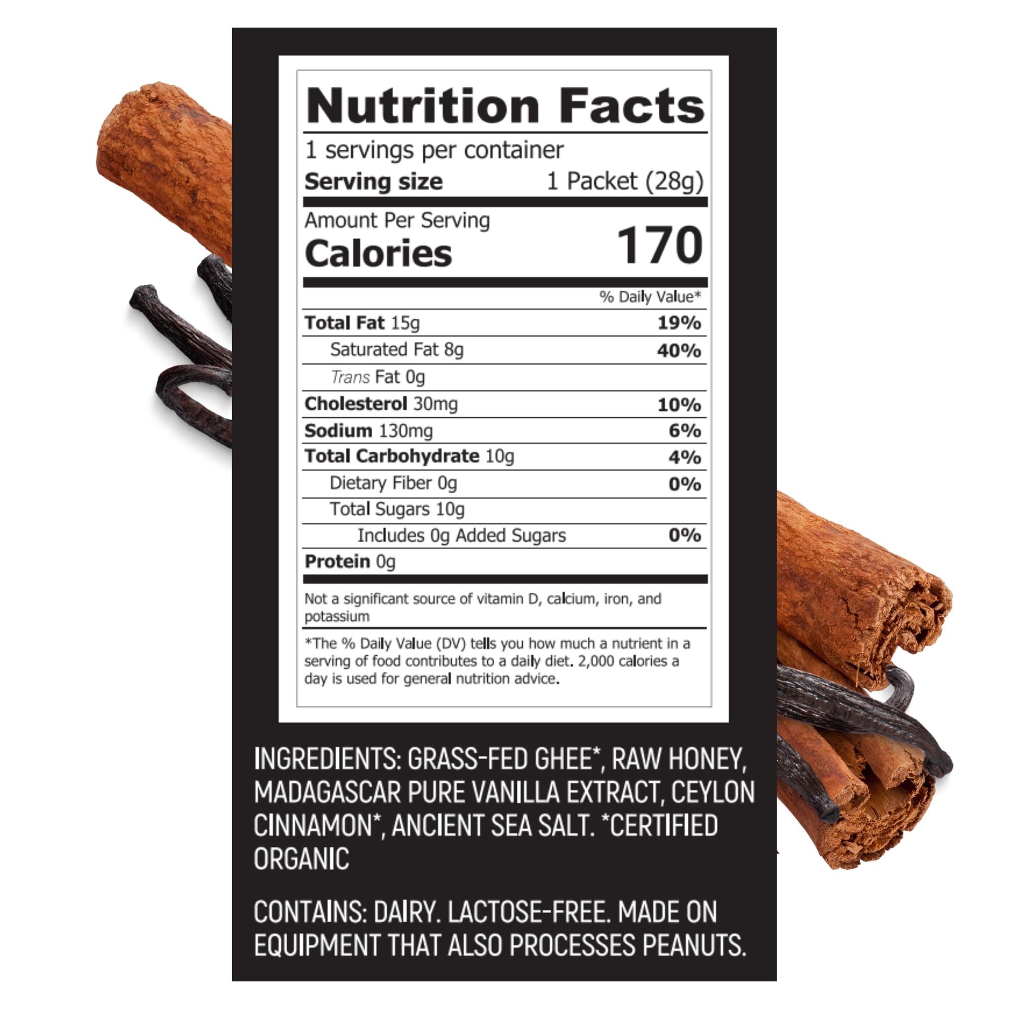 Hunghee vanilla cinnamon pack packaging closeup emphasizes portability