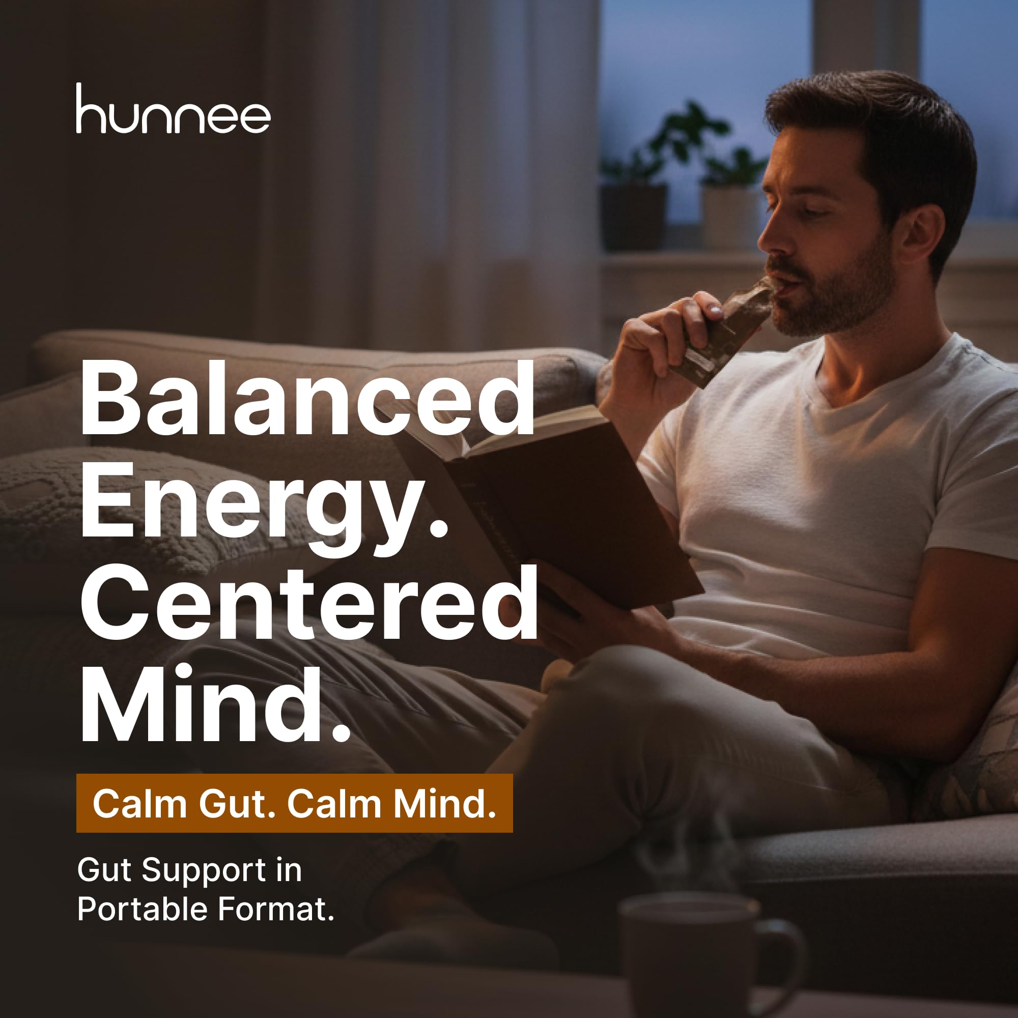 Athlete on trail uses Hunnee Calm for focused endurance.