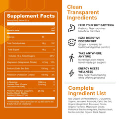 Hunnee H triple probiotic blend supports a healthy gut microbiome during training.