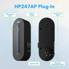 Hunter Aqua UV air sanitizer in a bedroom position, quiet and compact