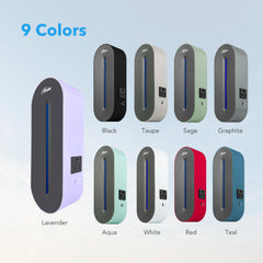 Hunter Aqua UV air sanitizer in living room, blends with decor while purifying air