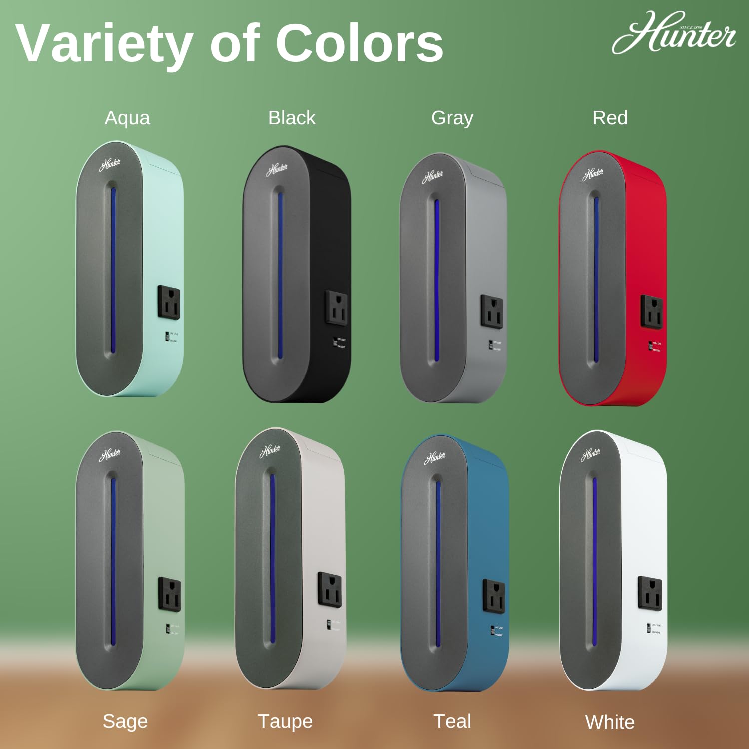 Hunter Aqua UV air sanitizer LED accent light adds ambient glow