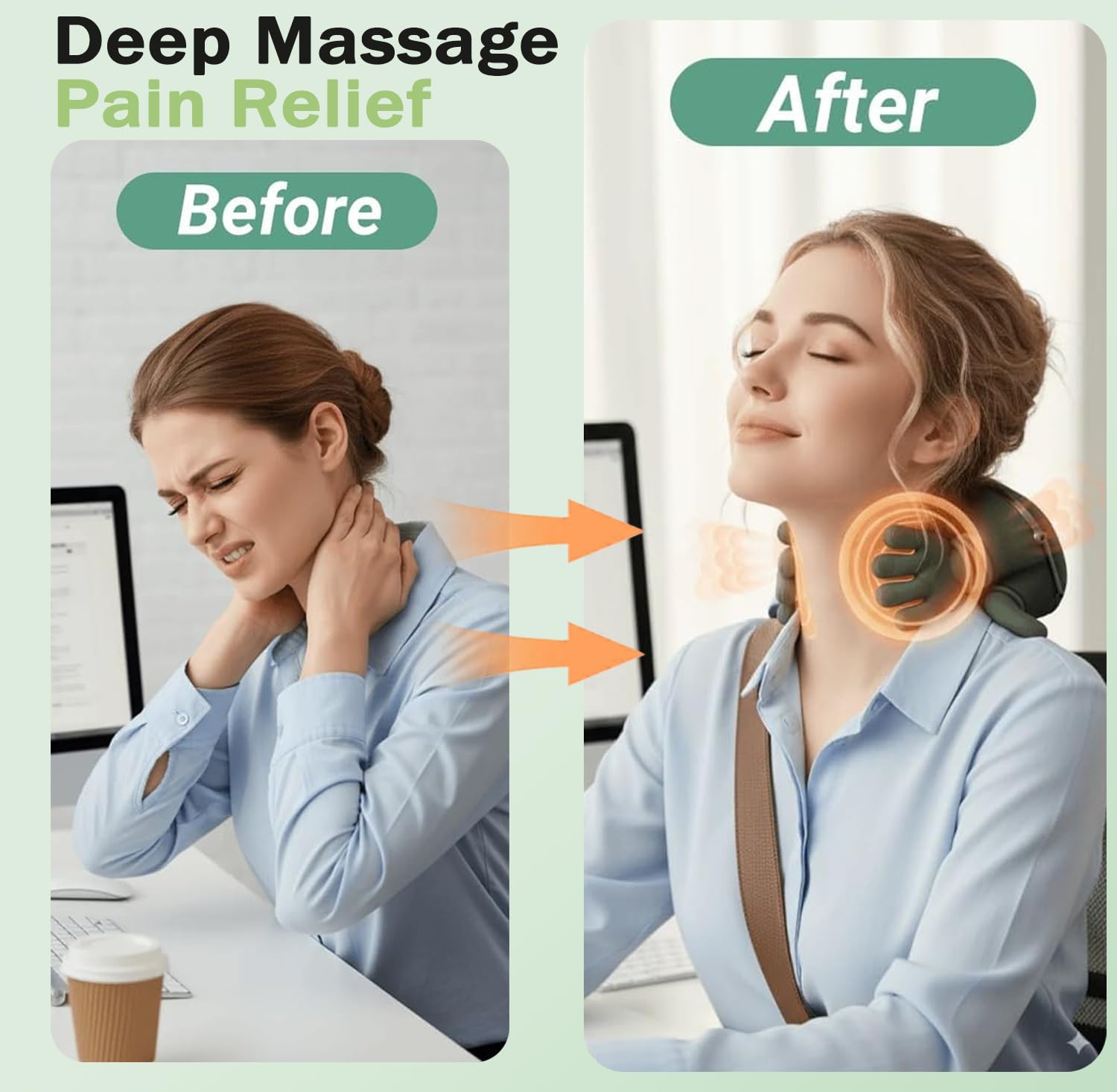 Huprh Neck Massager dual-direction massage and adjustable speed for personalized relief