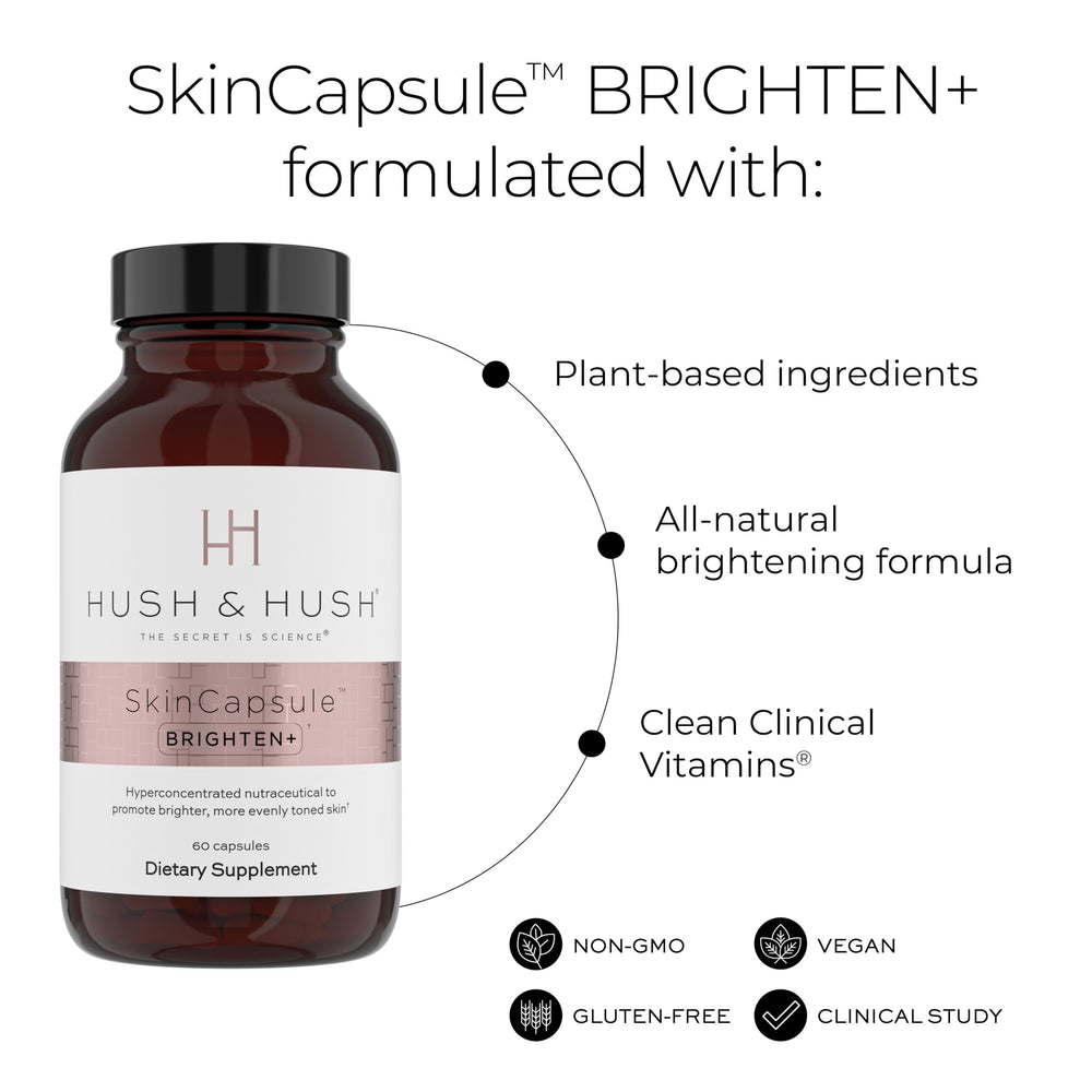 Hush & Hush Brighten packaging box on a clean surface