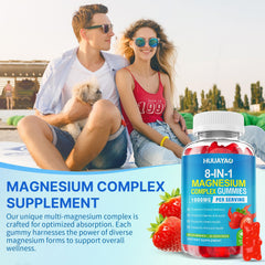 HUUAYAO Magnesium Complex Gummies on breakfast plate for daily use