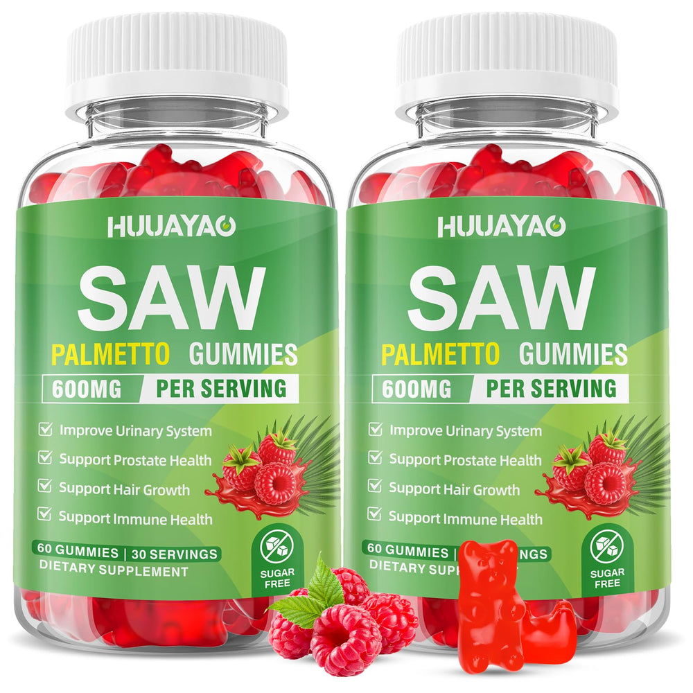 HUUAYAO Saw Palmetto Gummies bottle for easy daily wellness support.