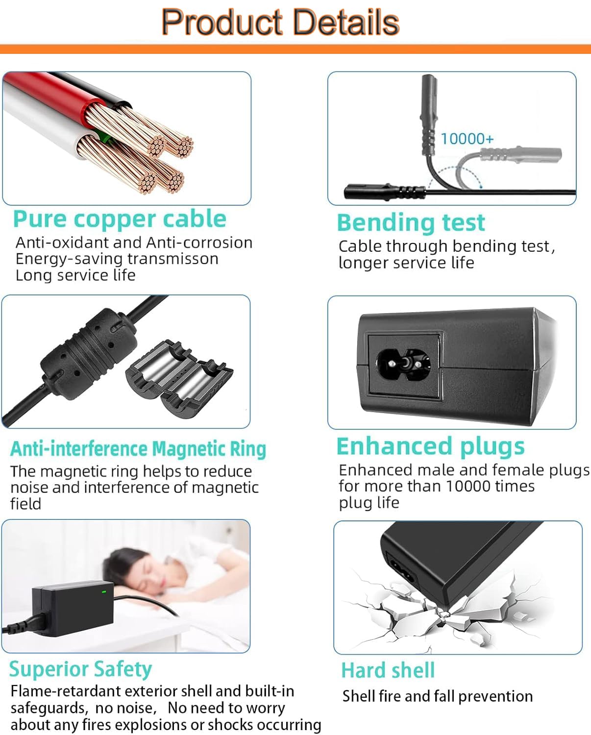 HUZUM safety protections including OVP, OCP, and SCP for safe charging.