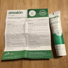 Hands applying HVSun Atoskin eczema cream during flare-ups for soothing relief