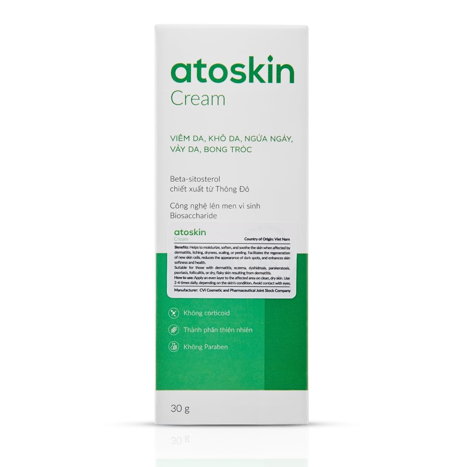 HVSun Atoskin packaging box clearly labeled for sensitive skin