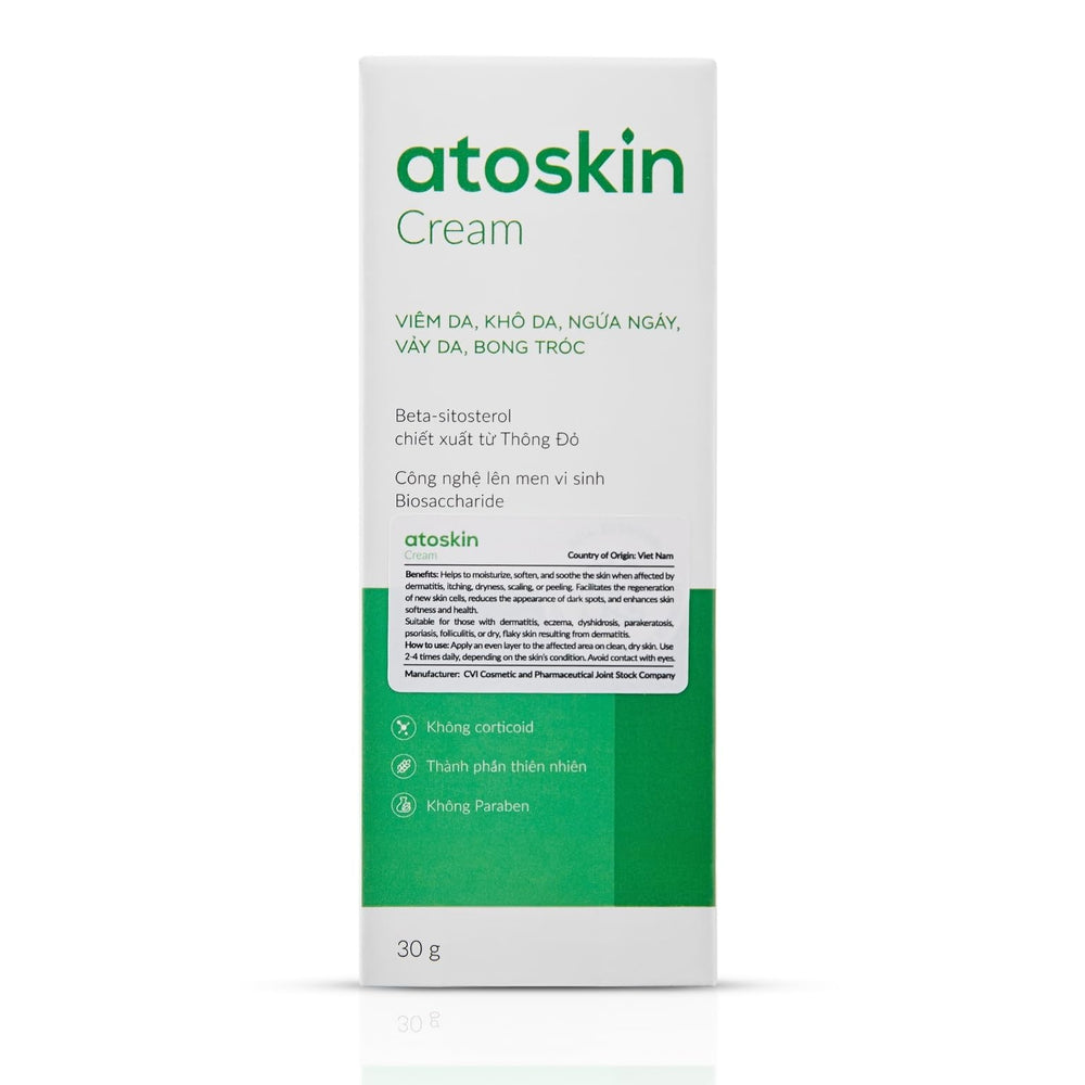 HVSun Atoskin packaging box clearly labeled for sensitive skin