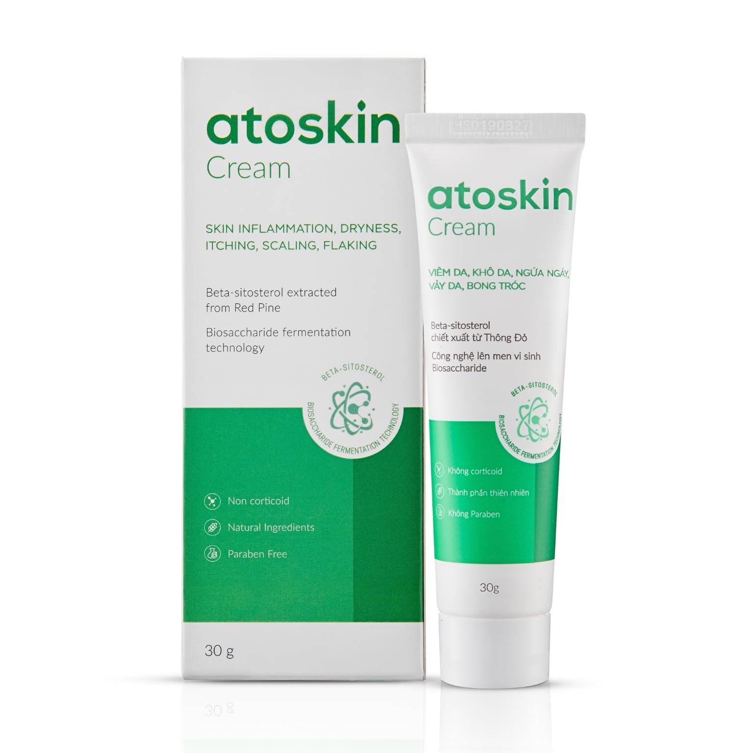 Creamy texture close-up of HVSun Atoskin cream for sensitive skin