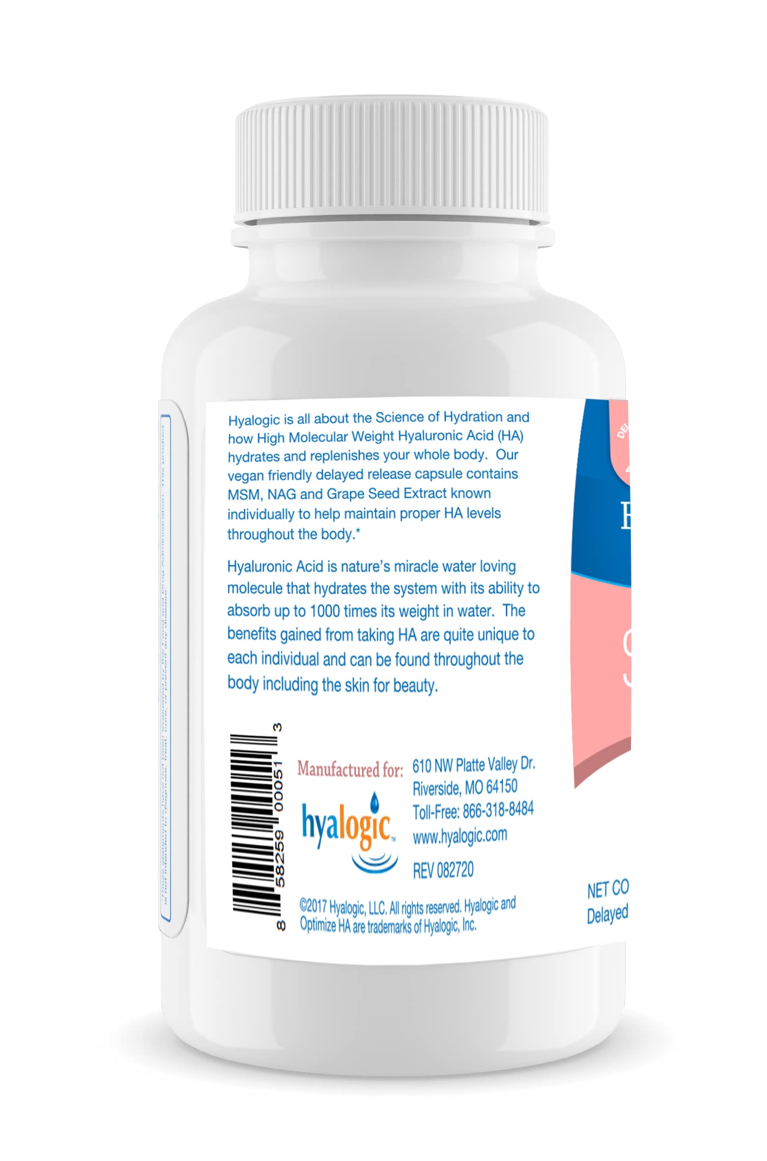 Hyalogic glucosamine MSM capsules close-up suggesting joint support possibilities.