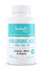 Hyalogic Hyaluronic Acid capsules bottle supports hydration and potential joint comfort.