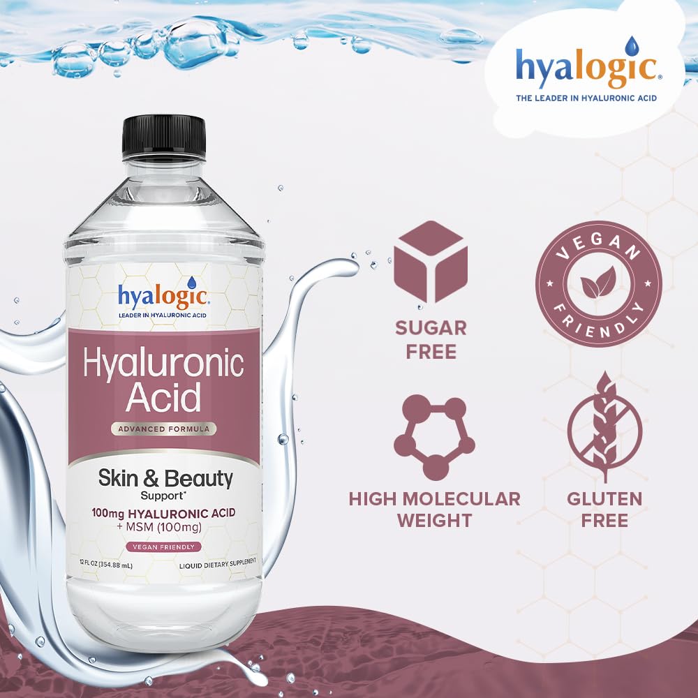 Hyalogic bottle front displays clean packaging and hydration concept