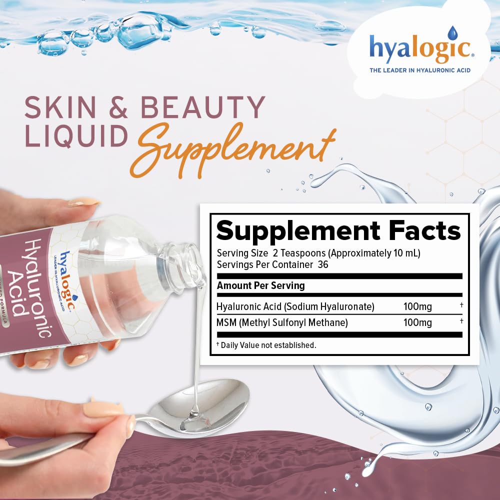 Hyalogic label detail highlights ingredients including HA and MSM