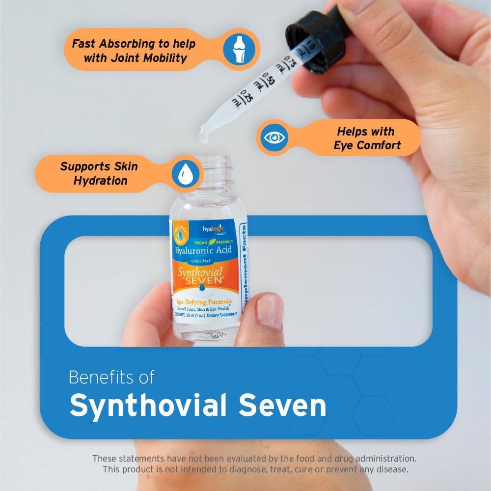 Hyalogic Synthovial Seven label closeup highlighting vegan sourcing and stability