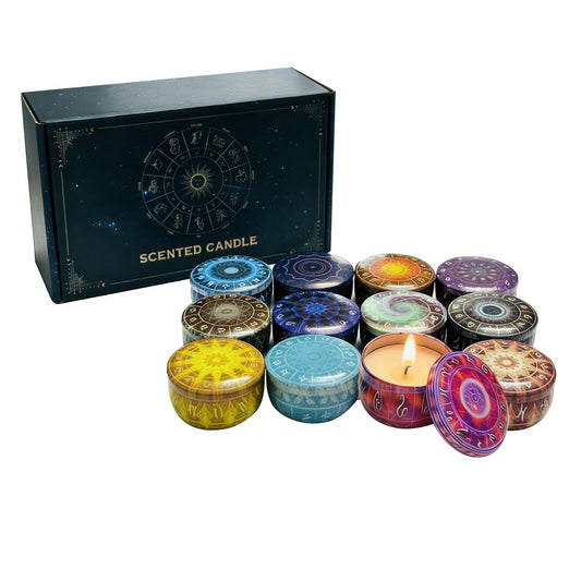 HYCSC 12 Constellations gift box candles create long-lasting home fragrance.