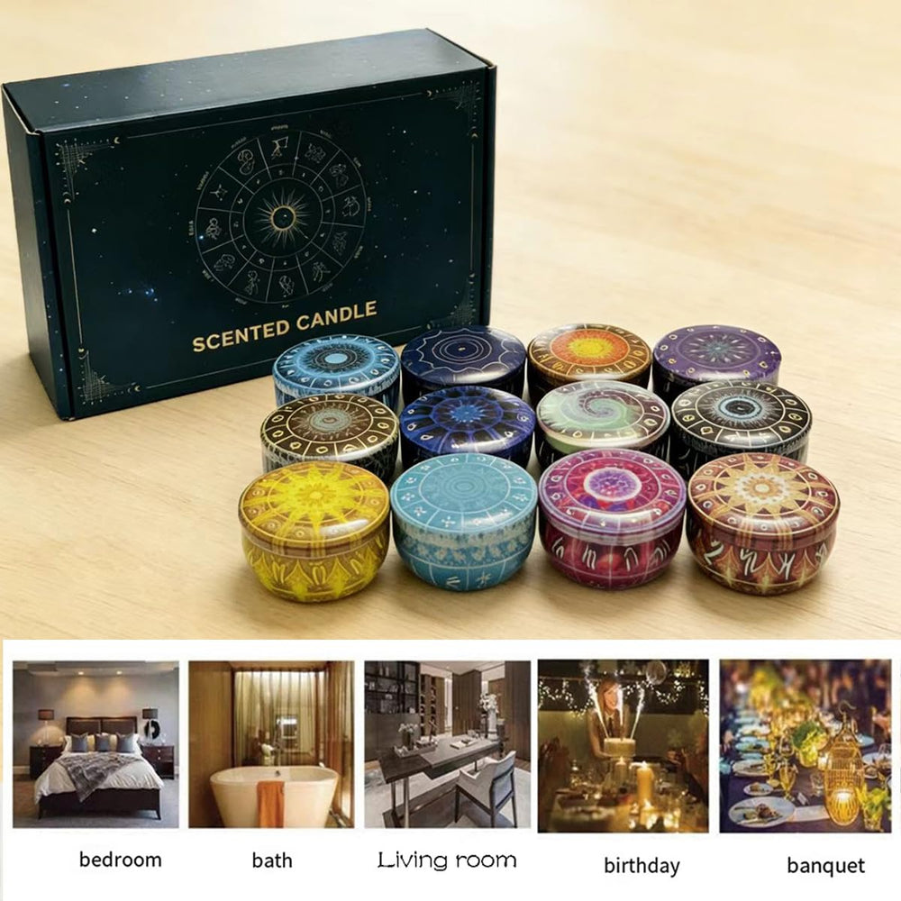 HYCSC constellation candle tin showcases portable design for on-the-go calm.