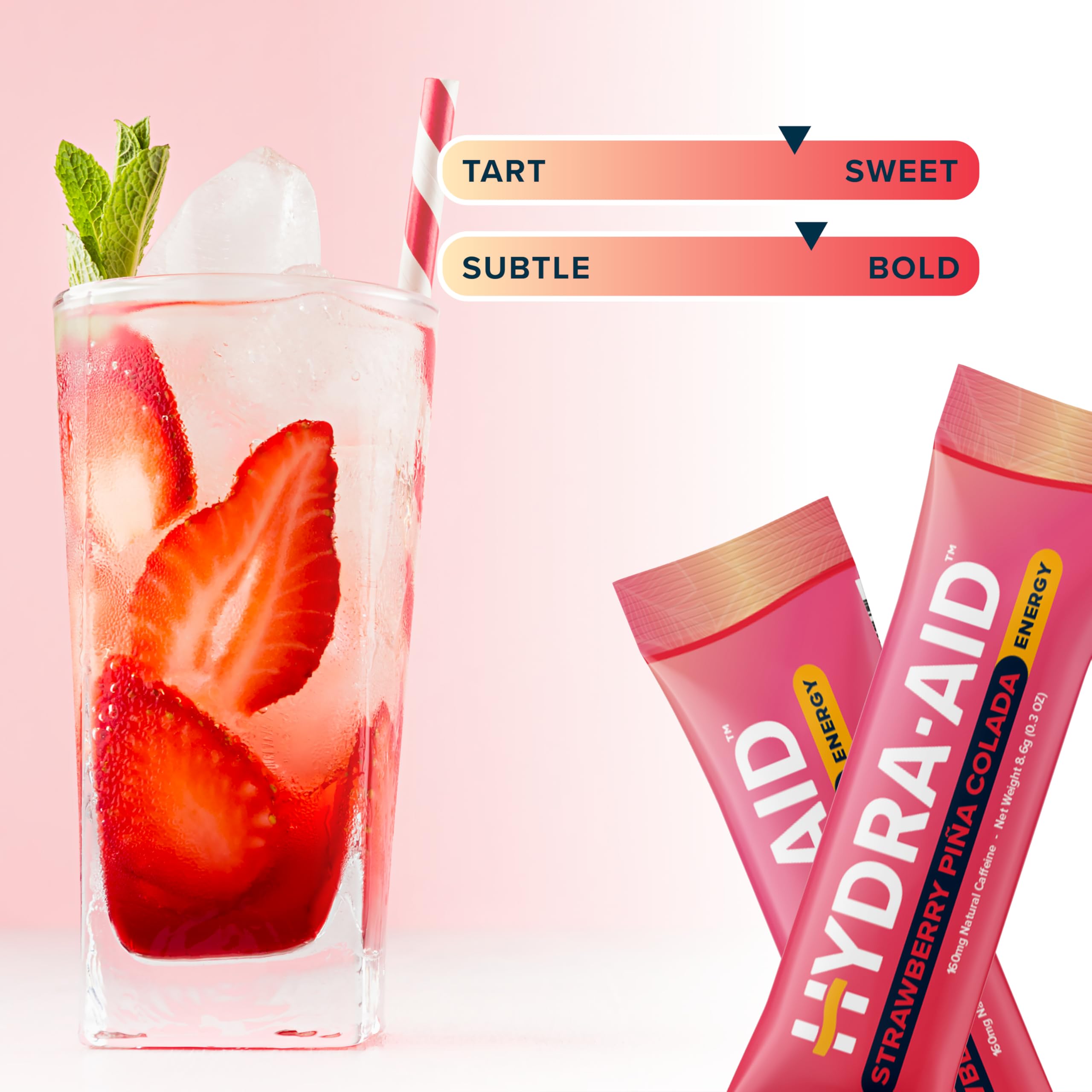 HYDRA AID dissolving sticks in water create quick, refreshing hydration.
