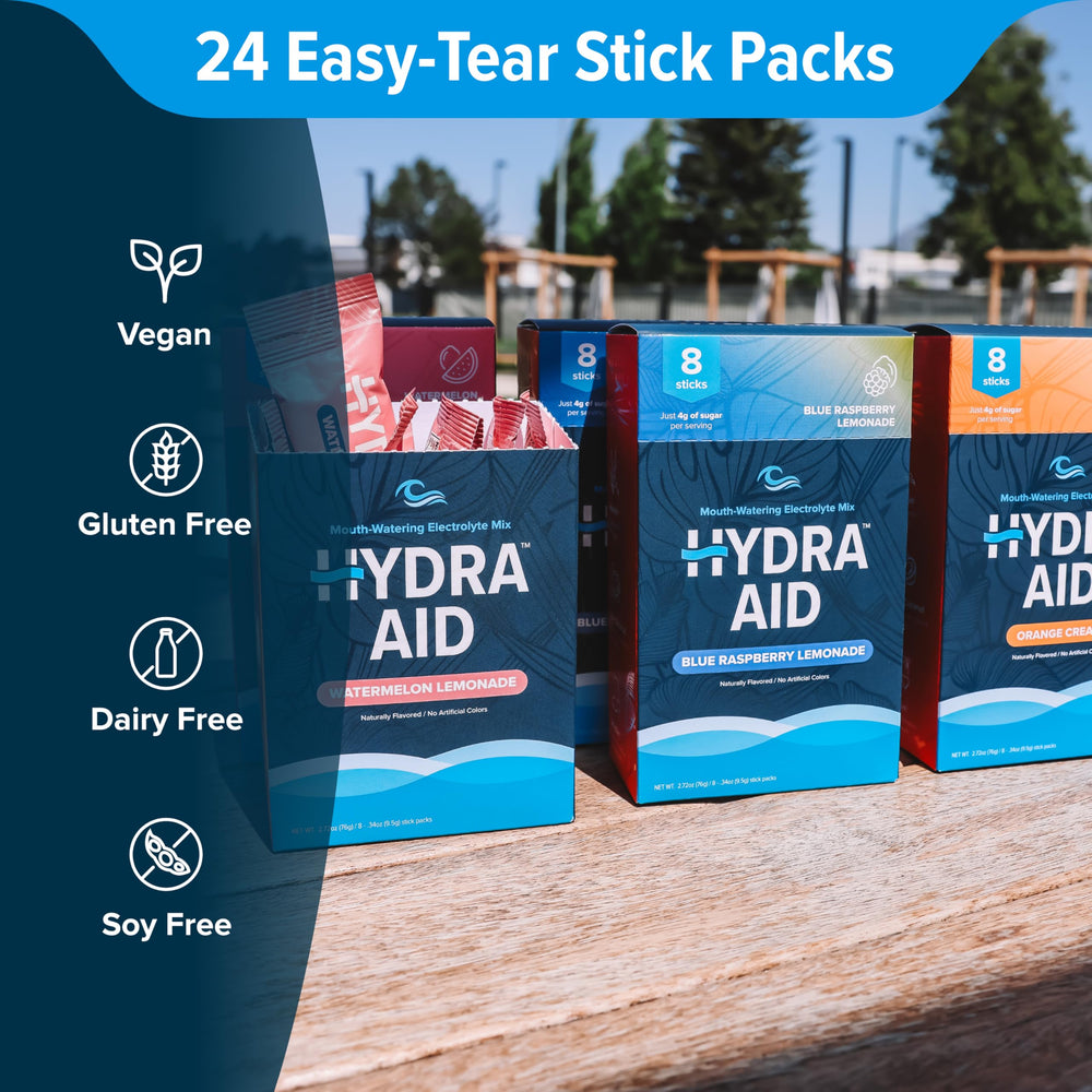 HYDRA AID scoop dissolving powder in water