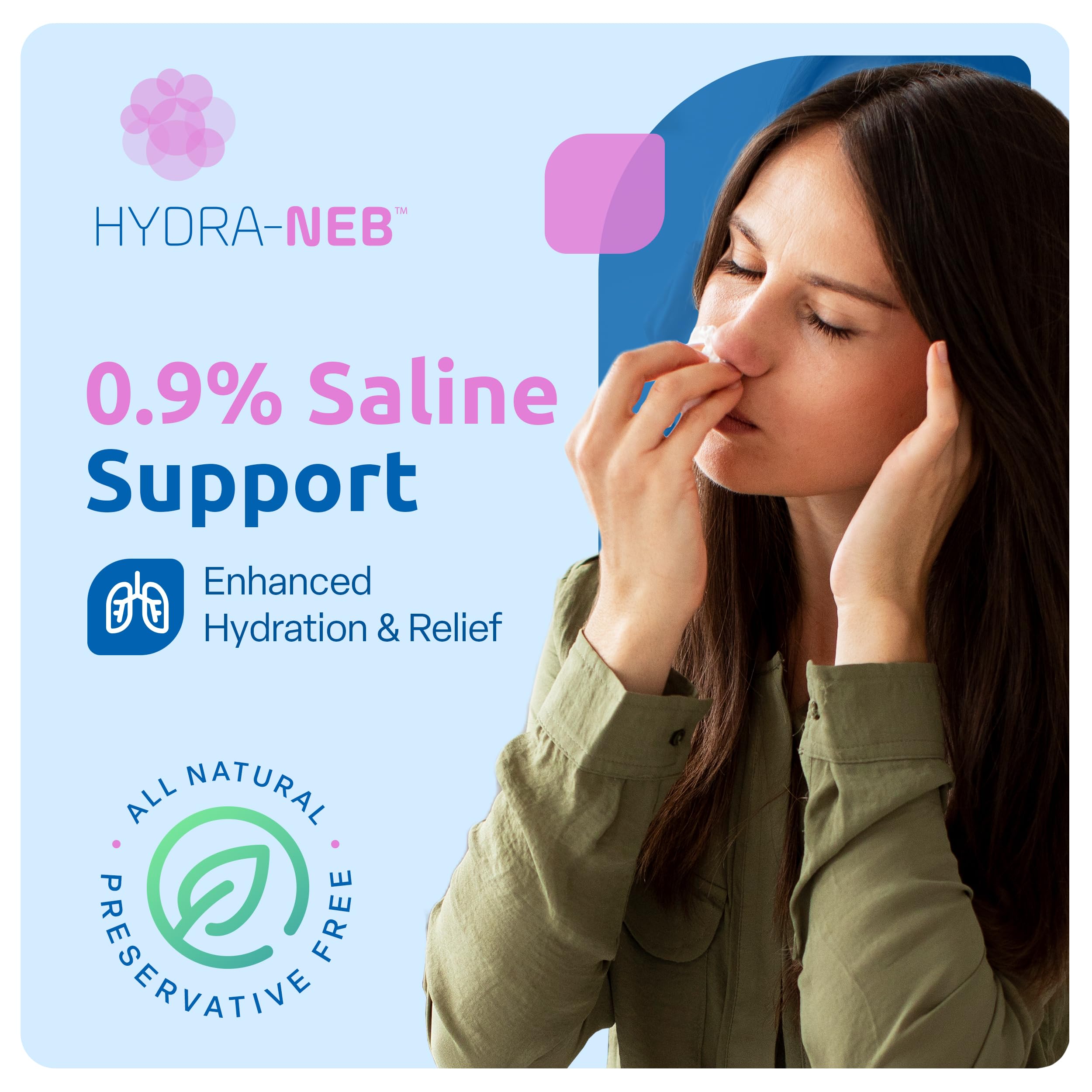 Hydra-Neb box of 20-count ampoules keeps a ready supply for travel and home.