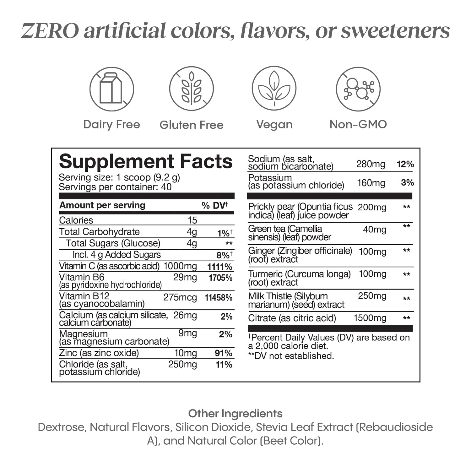 HydraLyte Liver Support bottle back shows usage and ingredients for informed use.
