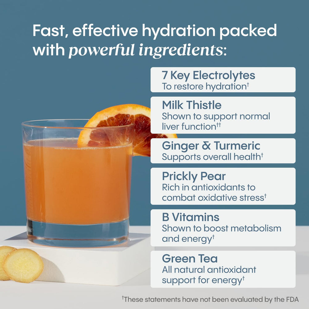 Hydralyte Liver Support ingredients milk thistle visible in formula.