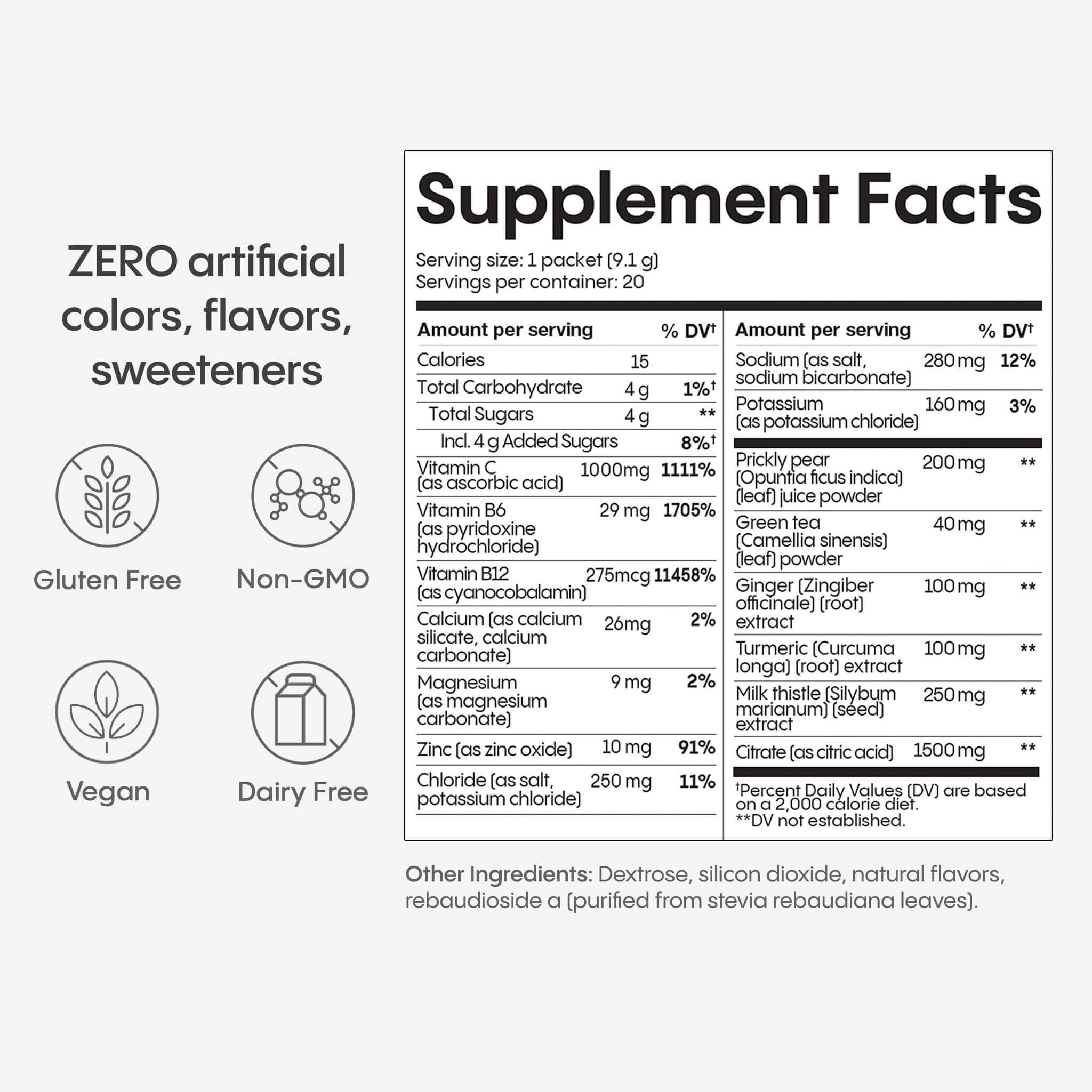 Hydralyte Liver Support milk thistle sachets close-up for daily hydration